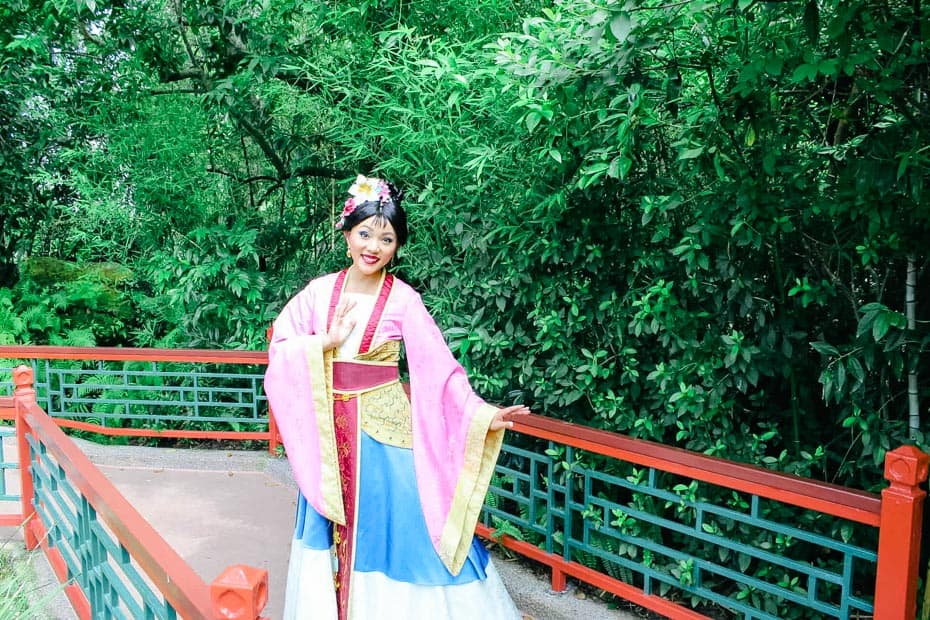 Mulan has a meet-and-greet at Epcot's China Pavilion 