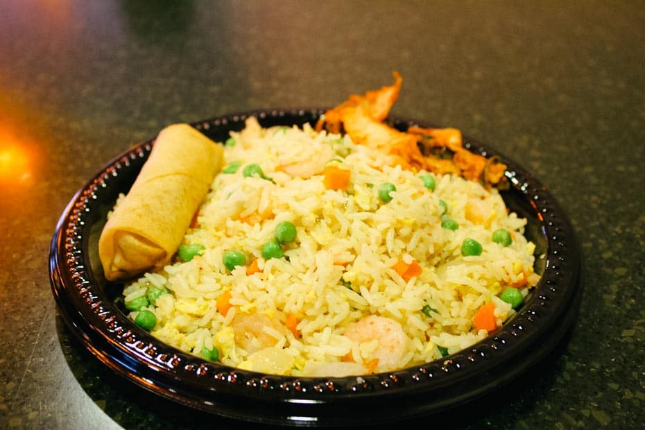 fried rice with shrimp from Lotus Blossom Cafe at Epcot 