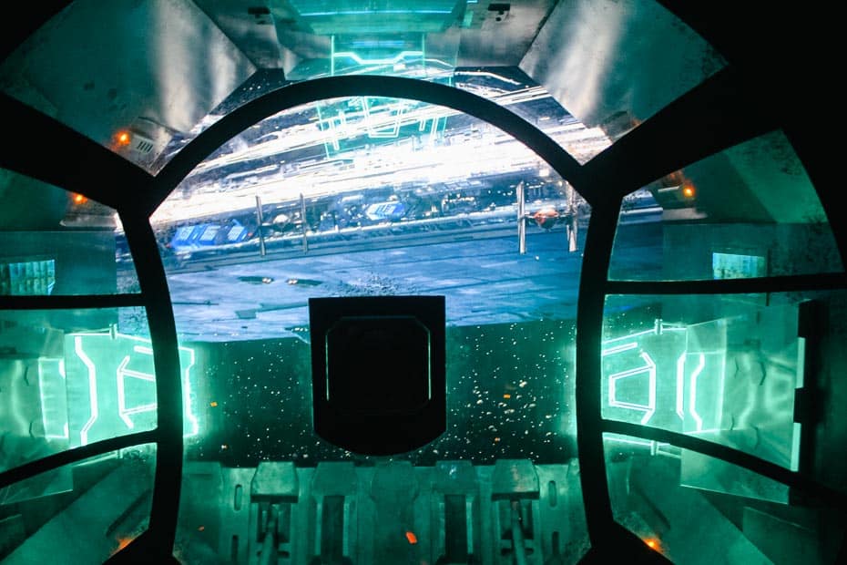 a view out the ship's window of the Star Destroyer