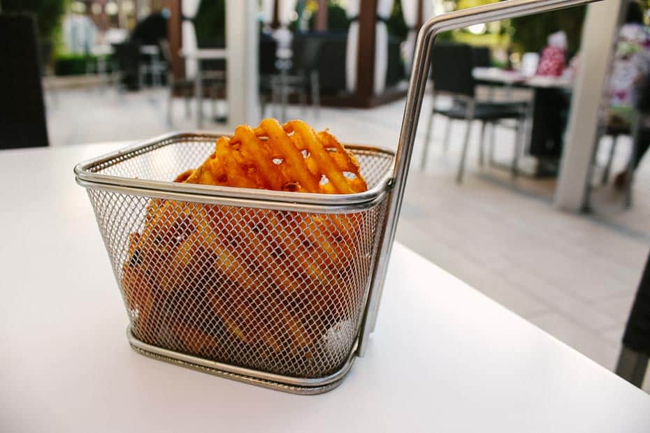 an order of sweet potato waffle fries 