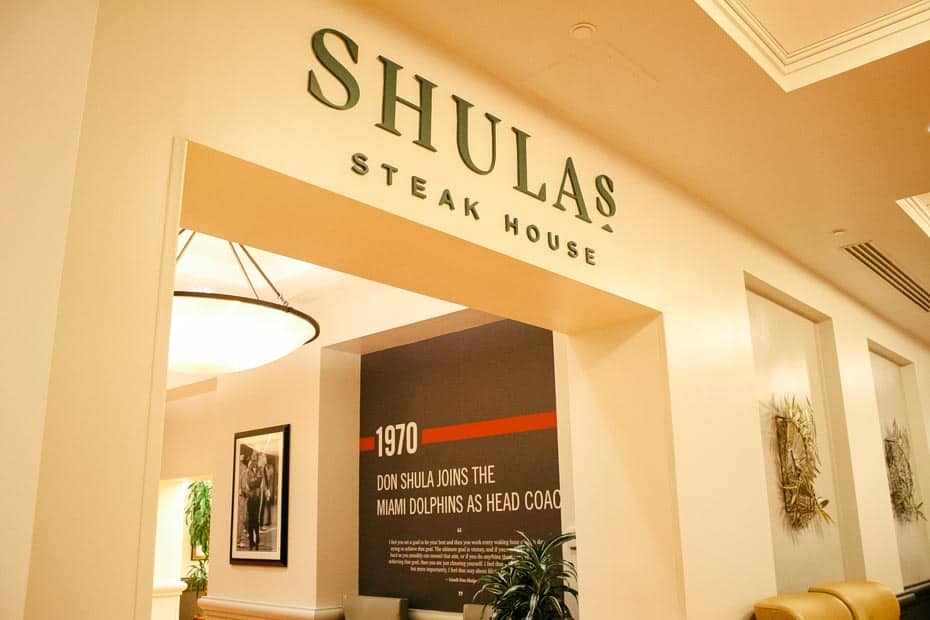 Shula's Steakhouse at the Dolphin Hotel 