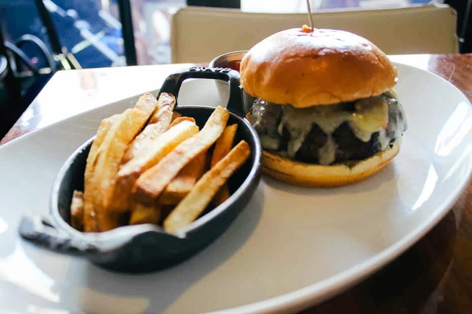 Bison Burger with Steak Fries from STK Orlando