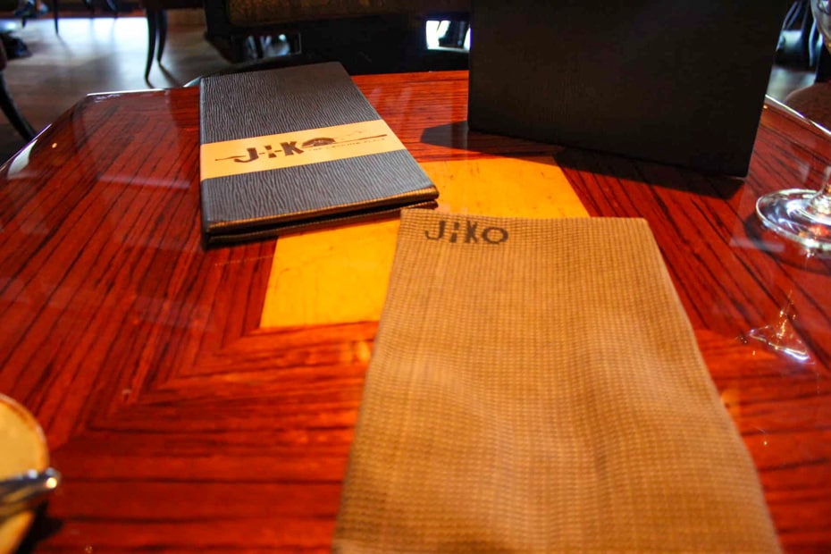 table setting at Jiko, The Cooking Place 