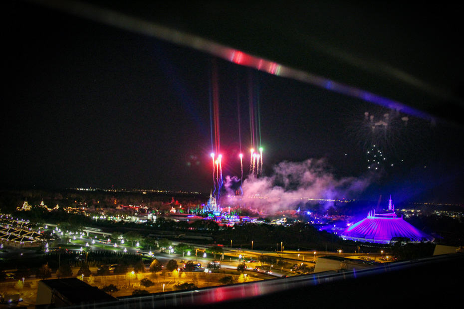 a view of Happily Ever After from California Grill's rooftop deck 