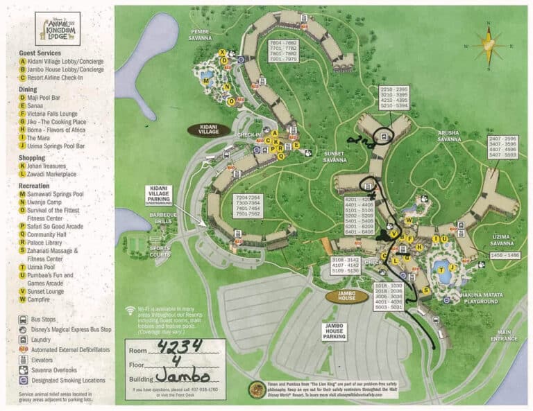 Disney's Animal Kingdom Lodge Map - Resorts Gal