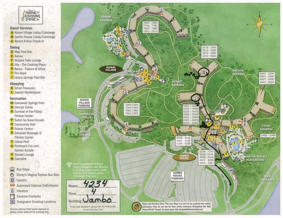 Disney's Animal Kingdom Lodge Map Resorts Gal