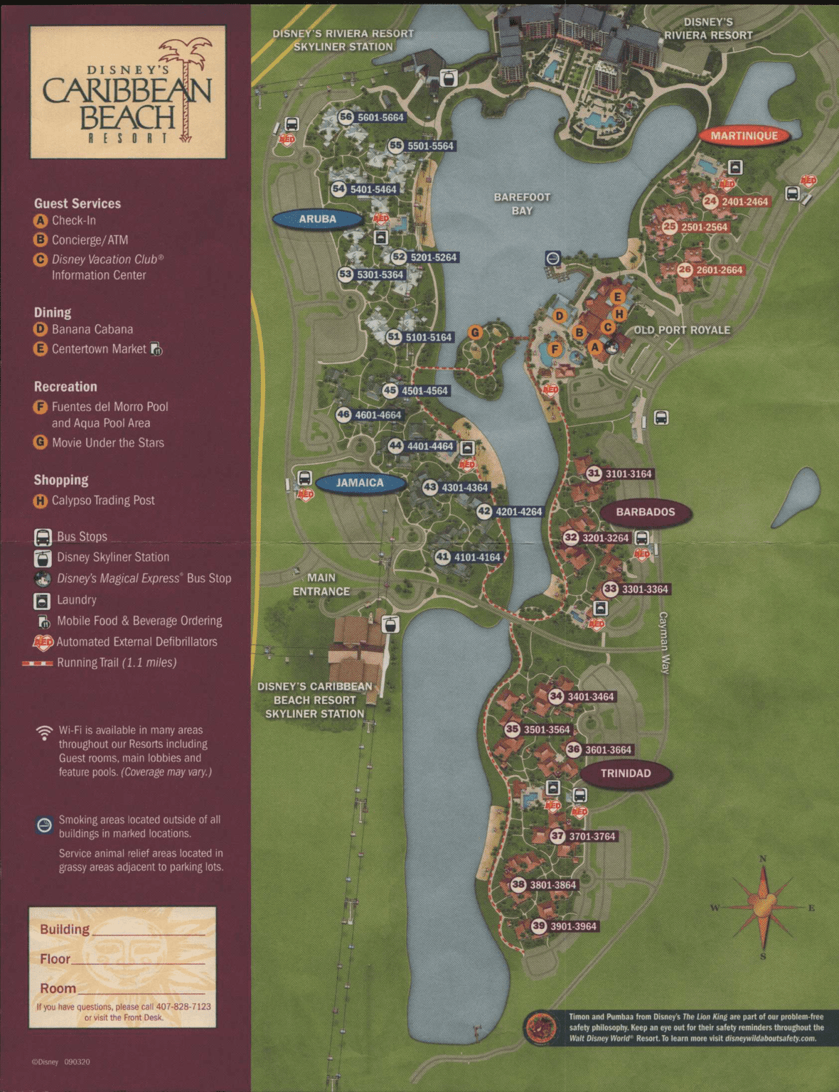 Disney's Caribbean Beach Resort Map Resorts Gal