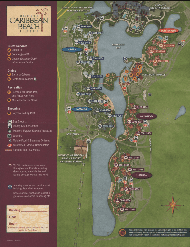 Disney's Caribbean Beach Resort Map