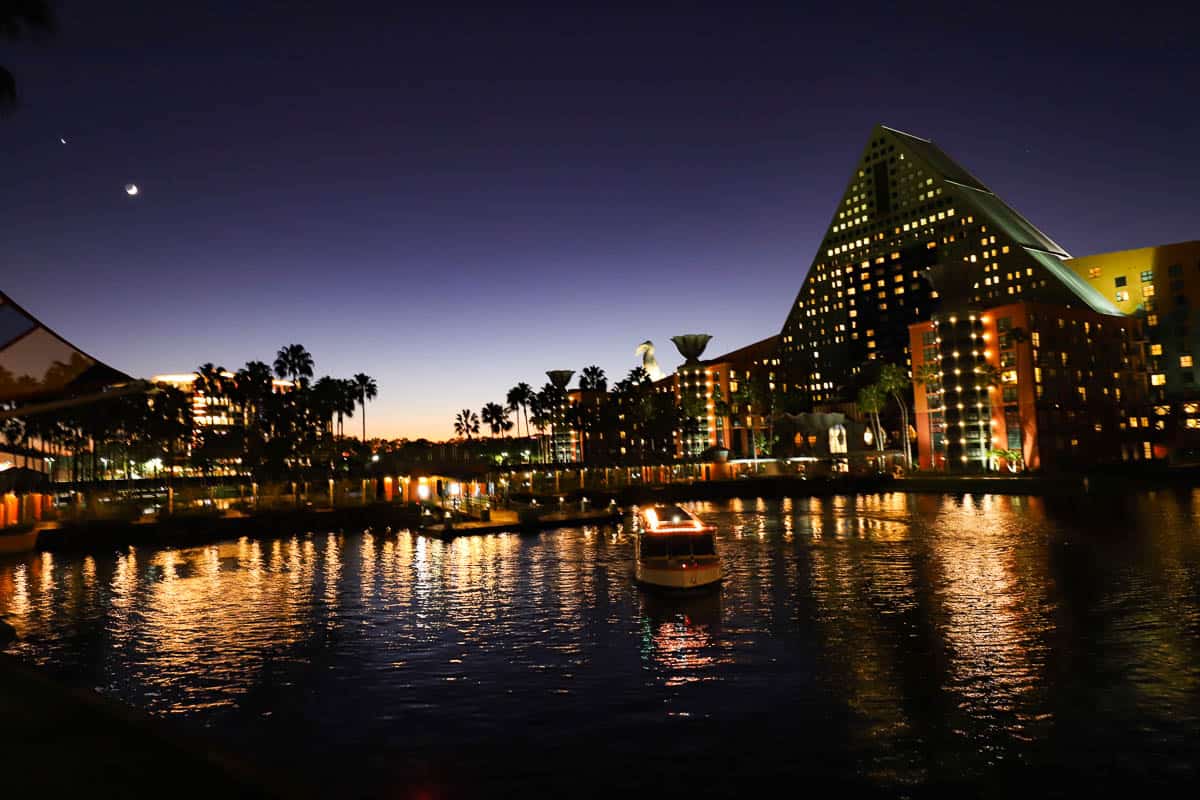 Disney's Swan and Dolphin Hotel at Night 