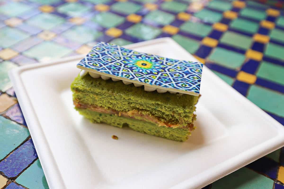 a pistachio cake from Epcot Food and Wine 