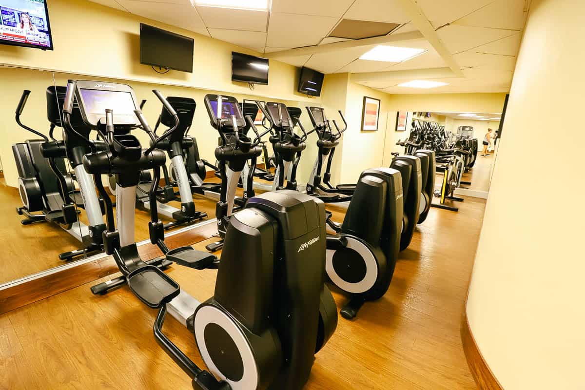 fitness center equipment at the Garden Wing 