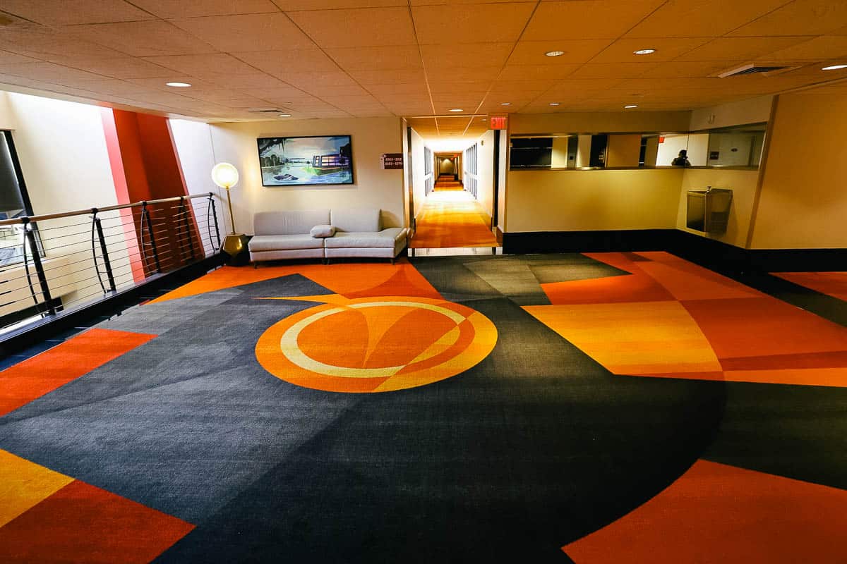 the hallways inside the Garden Wing at Disney's Contemporary 