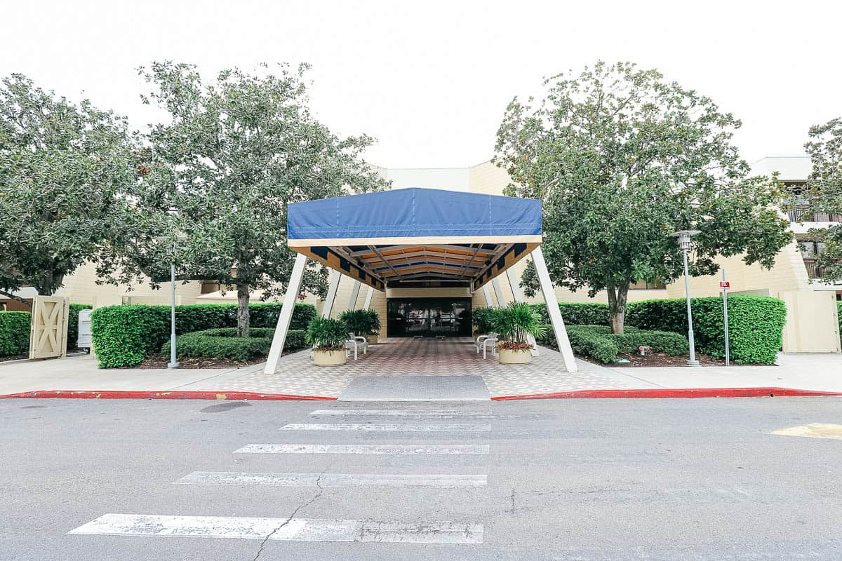 the parking lot entrance to the Garden Wing at Disney's Contemporary 