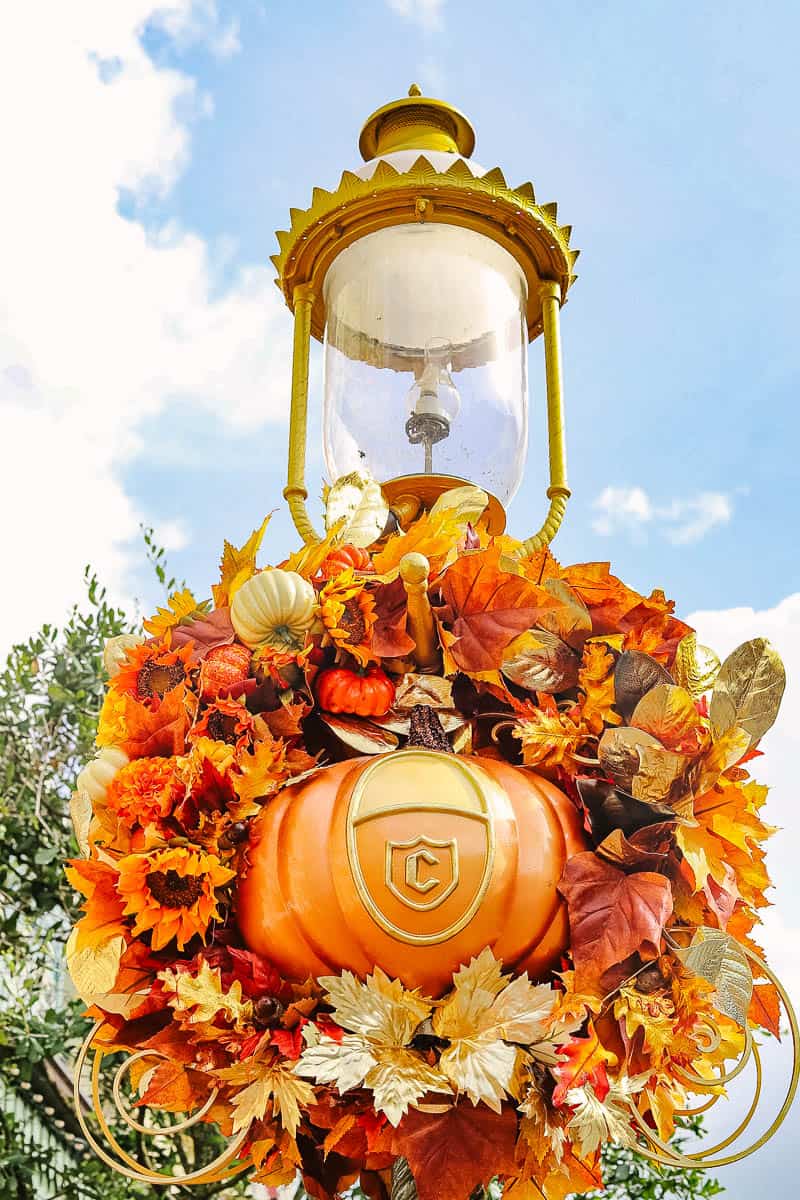 wreaths with light poles for Halloween decorations at Walt Disney World 