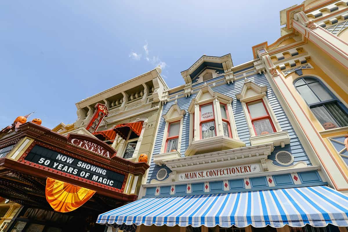 decorative Fall colors on Main Street USA 