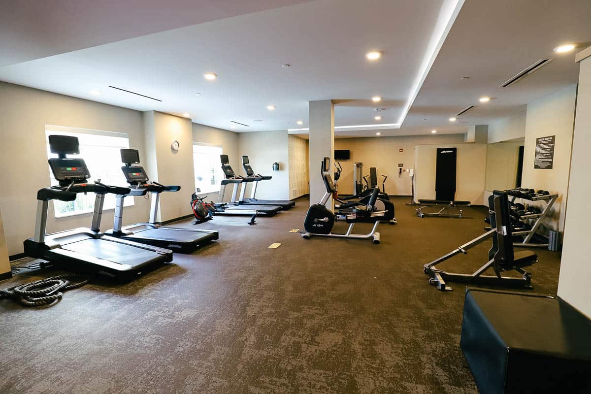 exercise equipment in the gym at the Residence Inn near Disney World 