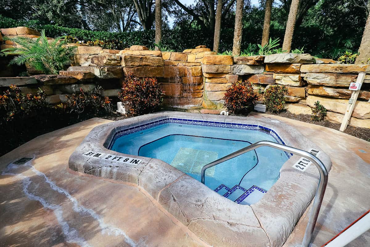 a hot tub at the Grotto Pool area 