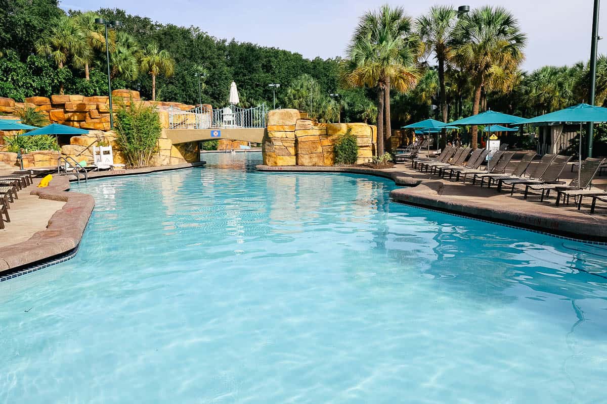 the pool area at Disney's Swan and Dolphin 