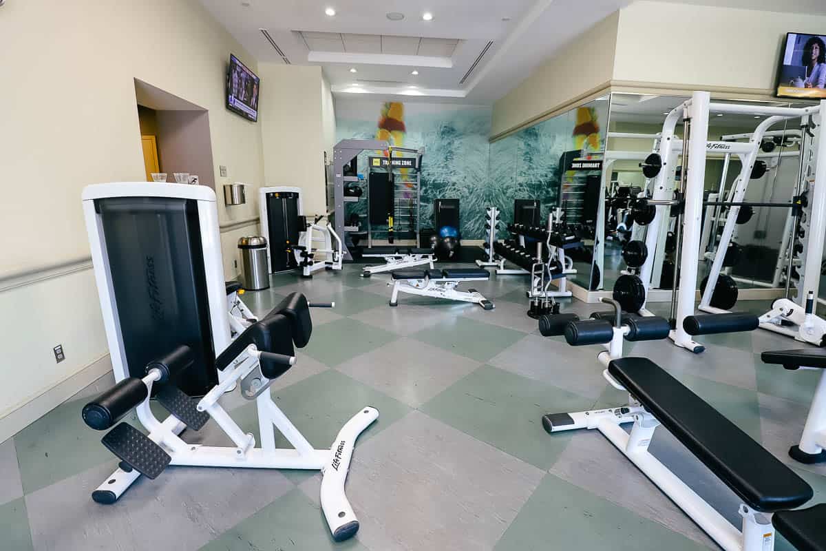 the hotel gym on the Dolphin side of the resort 