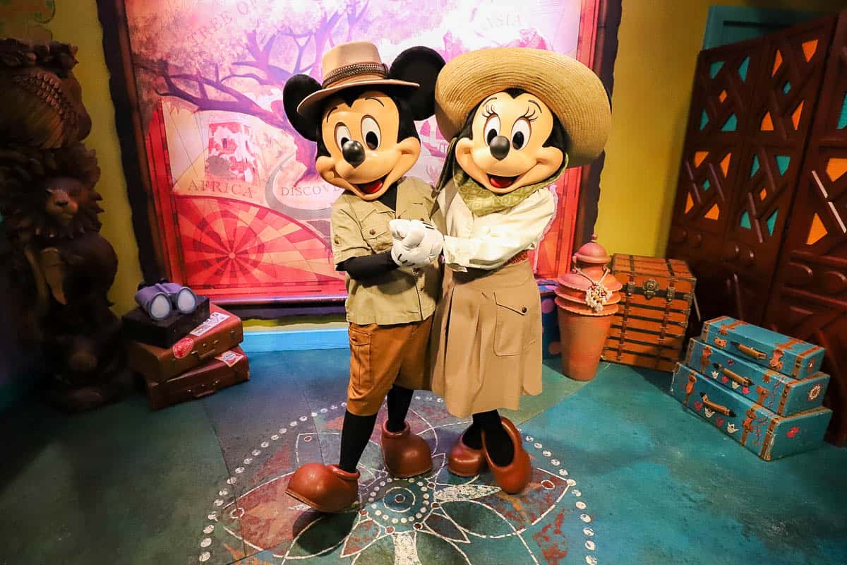 Mickey and Minnie Mouse at Adventurer's Outpost 