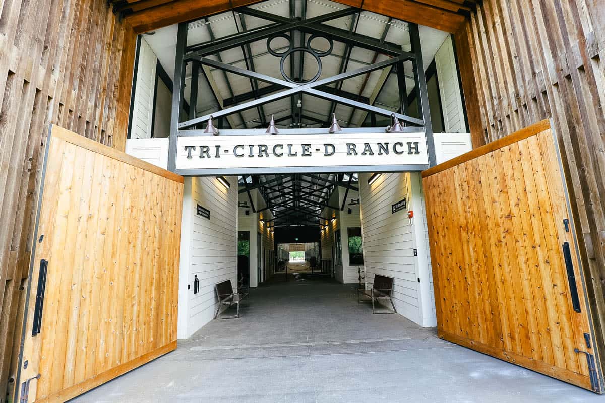 a sign over the entrance says Tri Circle D Ranch 