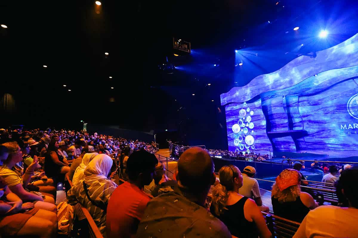 the audience seated in preparation for Finding Nemo 