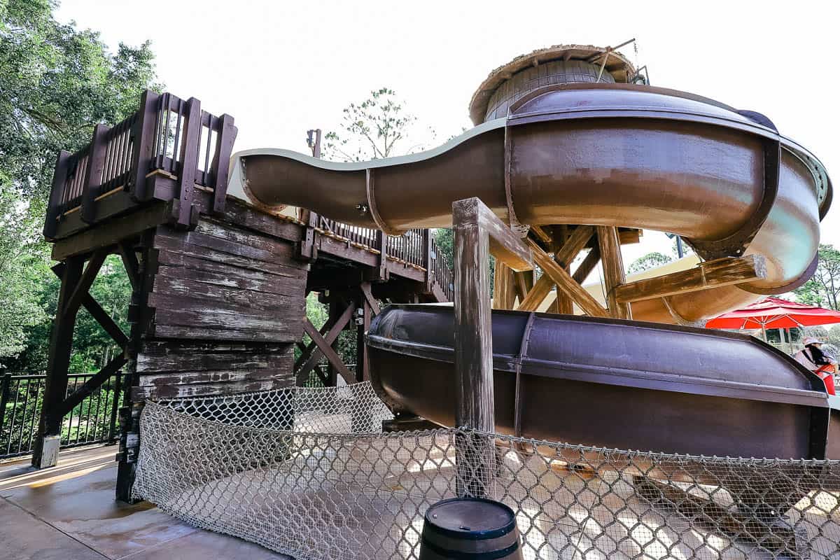 an angle of the water tower slide 