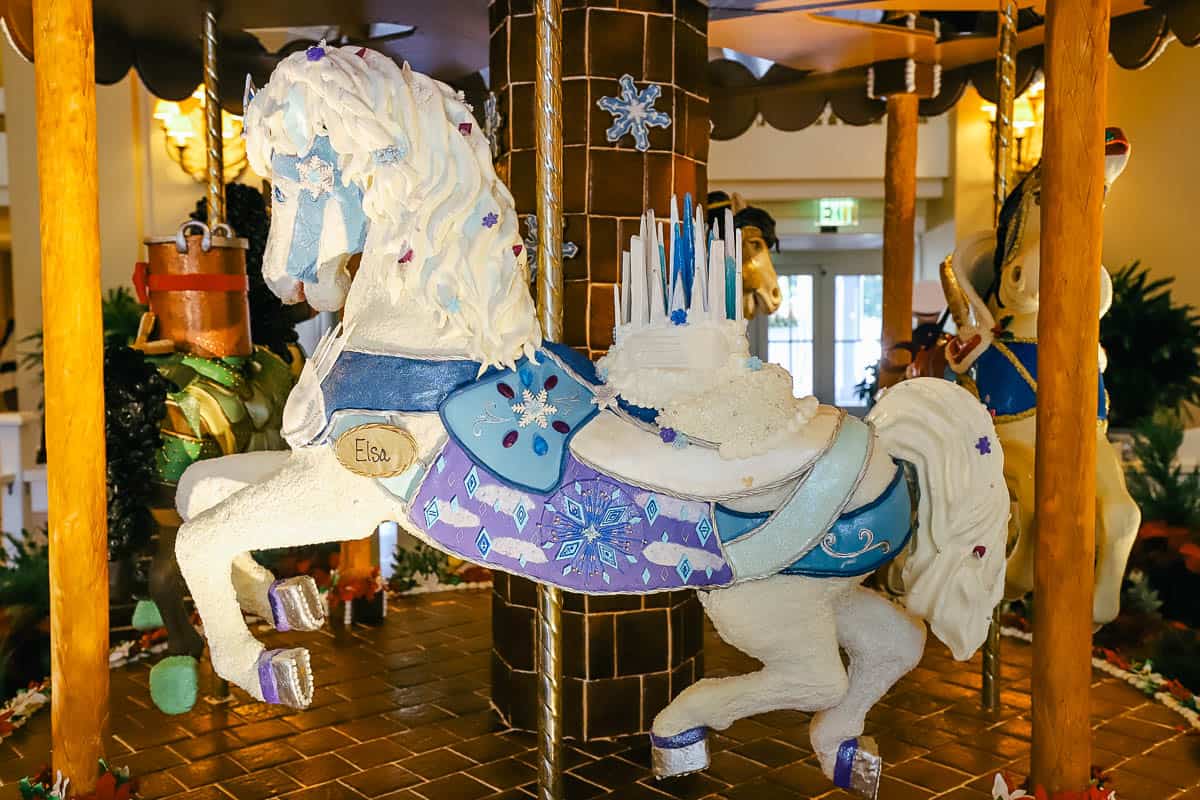 Elsa Gingerbread Carousel pony at Disney's Beach Club 