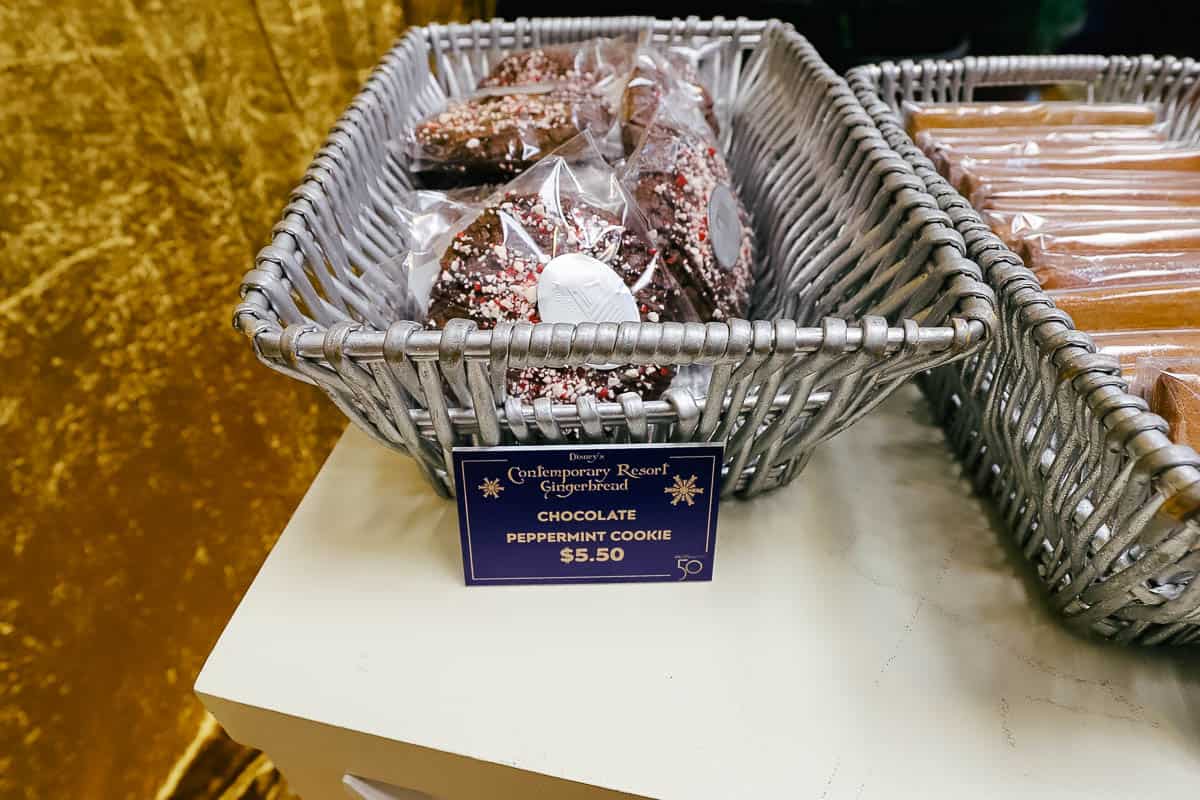 a basket of chocolate peppermint cookies 