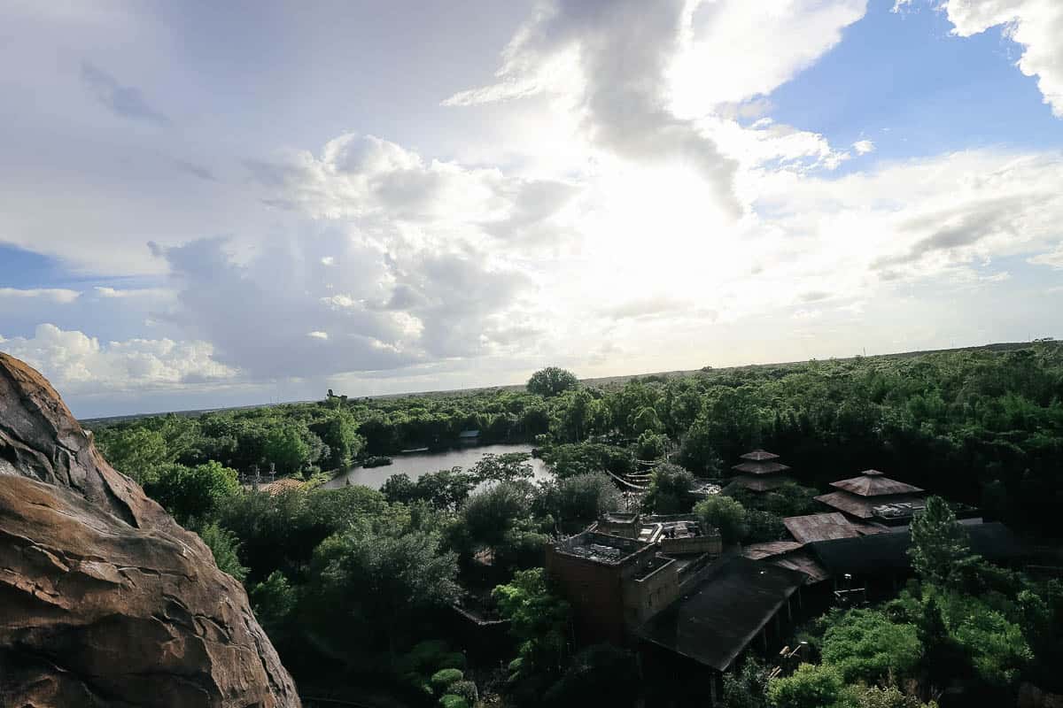 a view of the park and surrounding area from the peak of Expedition Everest 