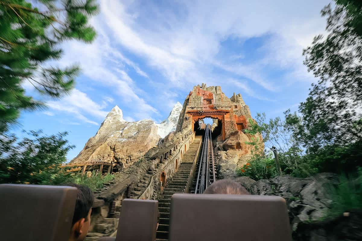 the slow climb to the top of Expedition Everest 