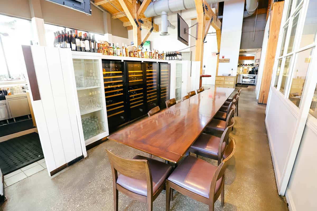 a long table and chairs for a larger party 