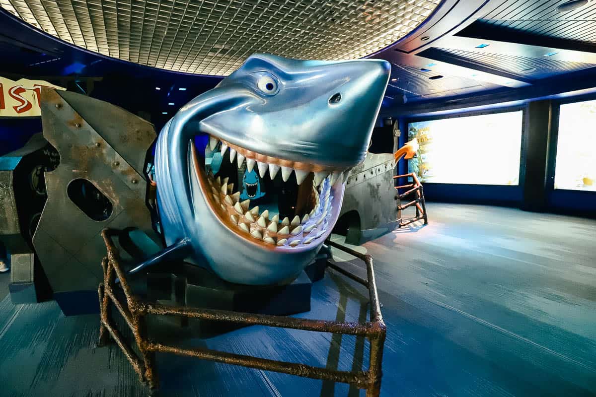 children's play area with Bruce the Shark in the Seas Pavilion at Epcot 