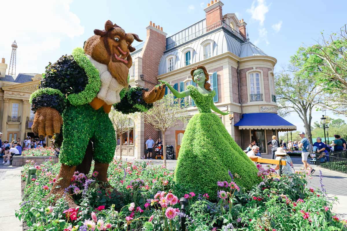 Belle and Beast Character Topiary 