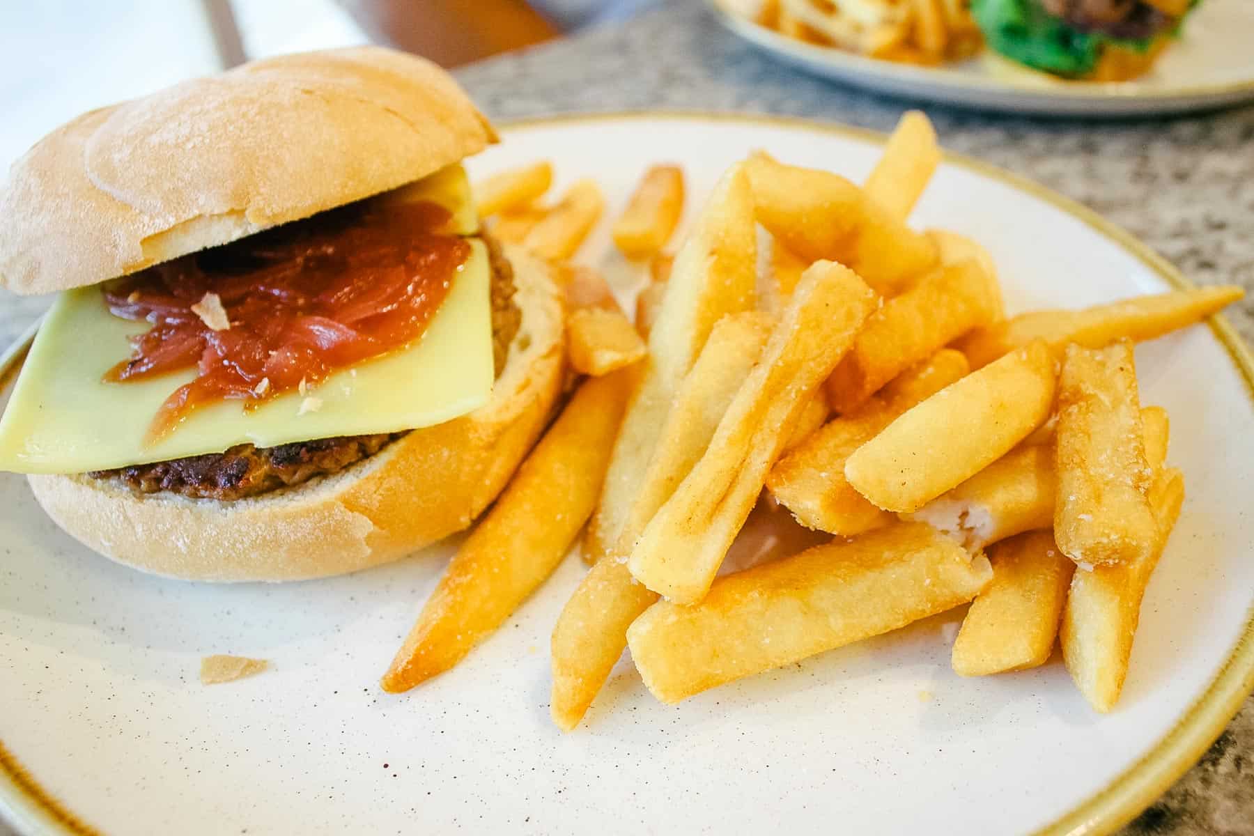 an Impossible burger from Grand Floridian Cafe restaurant 