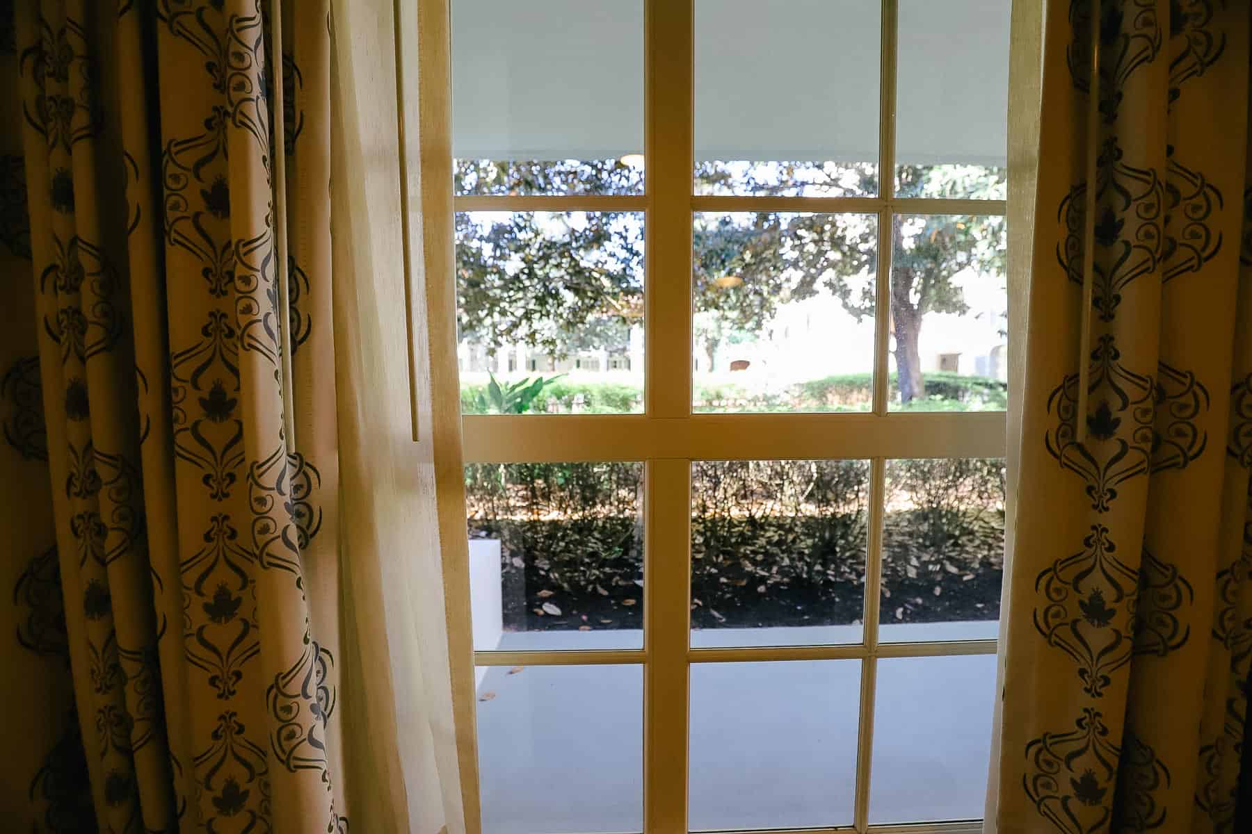 the view out to the garden of Magnolia Terrace