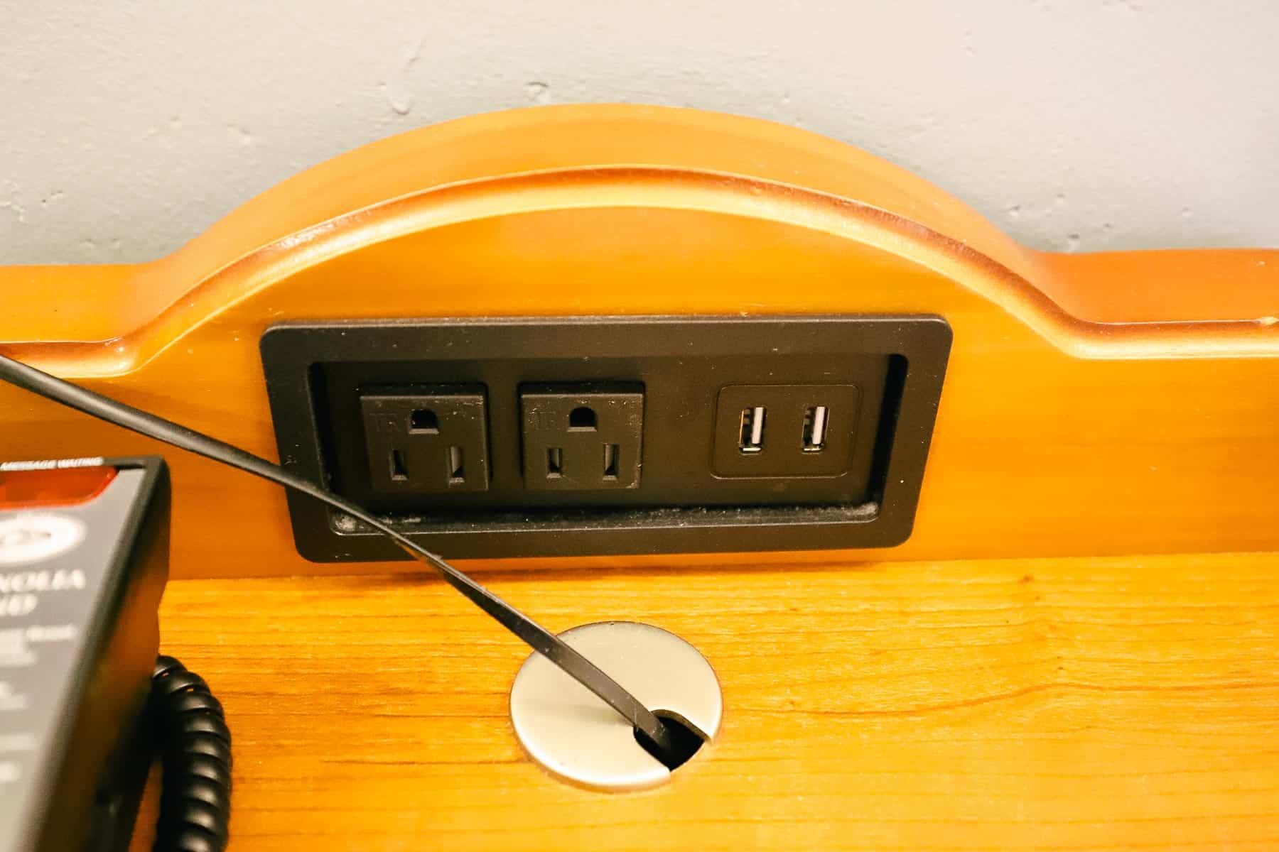 two outlets and two USB ports Magnolia Bend room at Port Orleans Riverside 