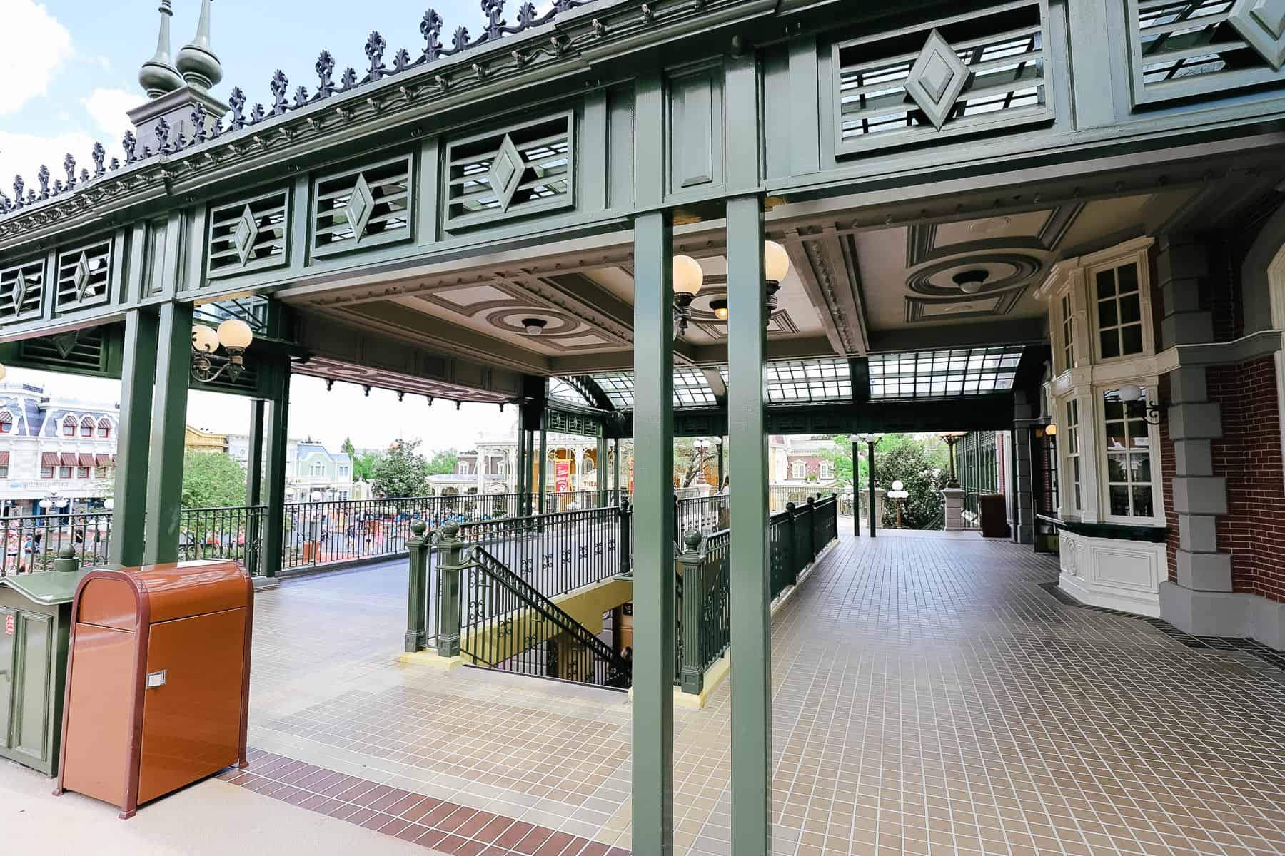 second story of the train station at Magic Kingdom 