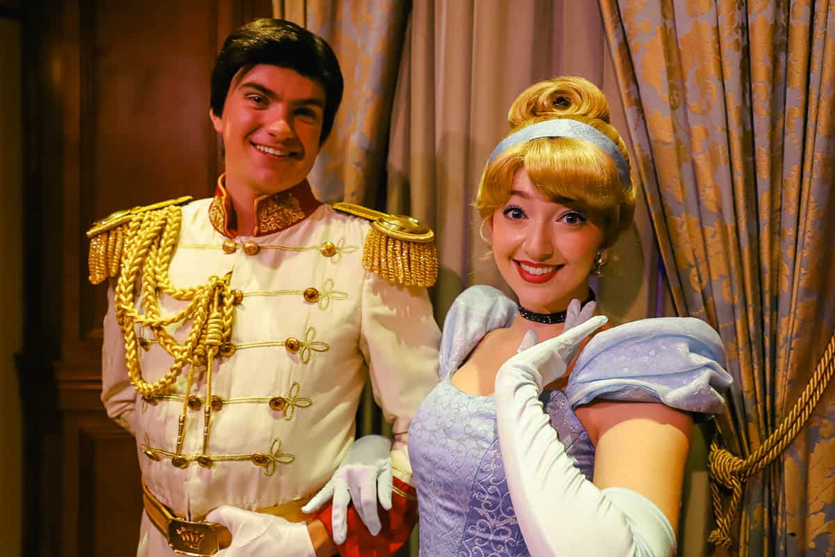 Cinderella with Prince Charming at Mickey's Christmas Party 
