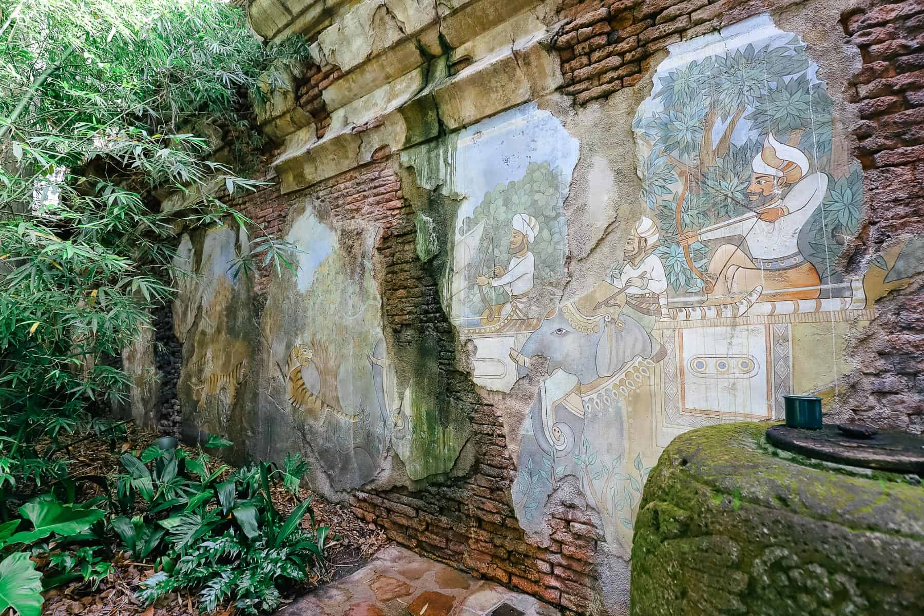 murals of hunters in ancient times hunting tigers 