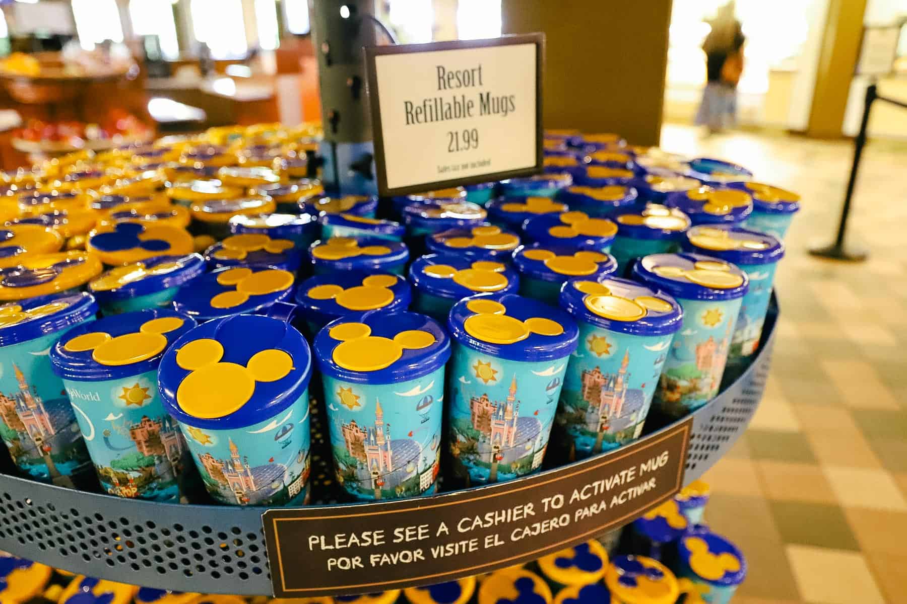 an area with resort refillable mugs at Port Orleans Riverside 