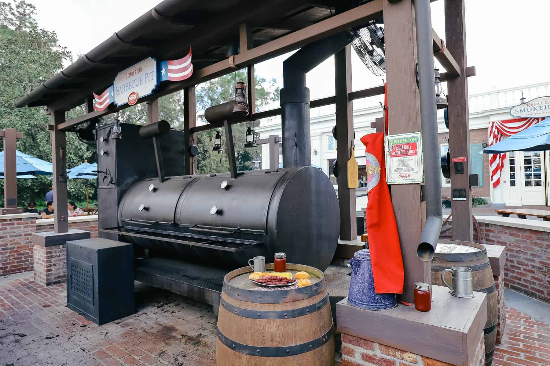 an outdoor barbecue pit at Regal Eagle Smokehouse 