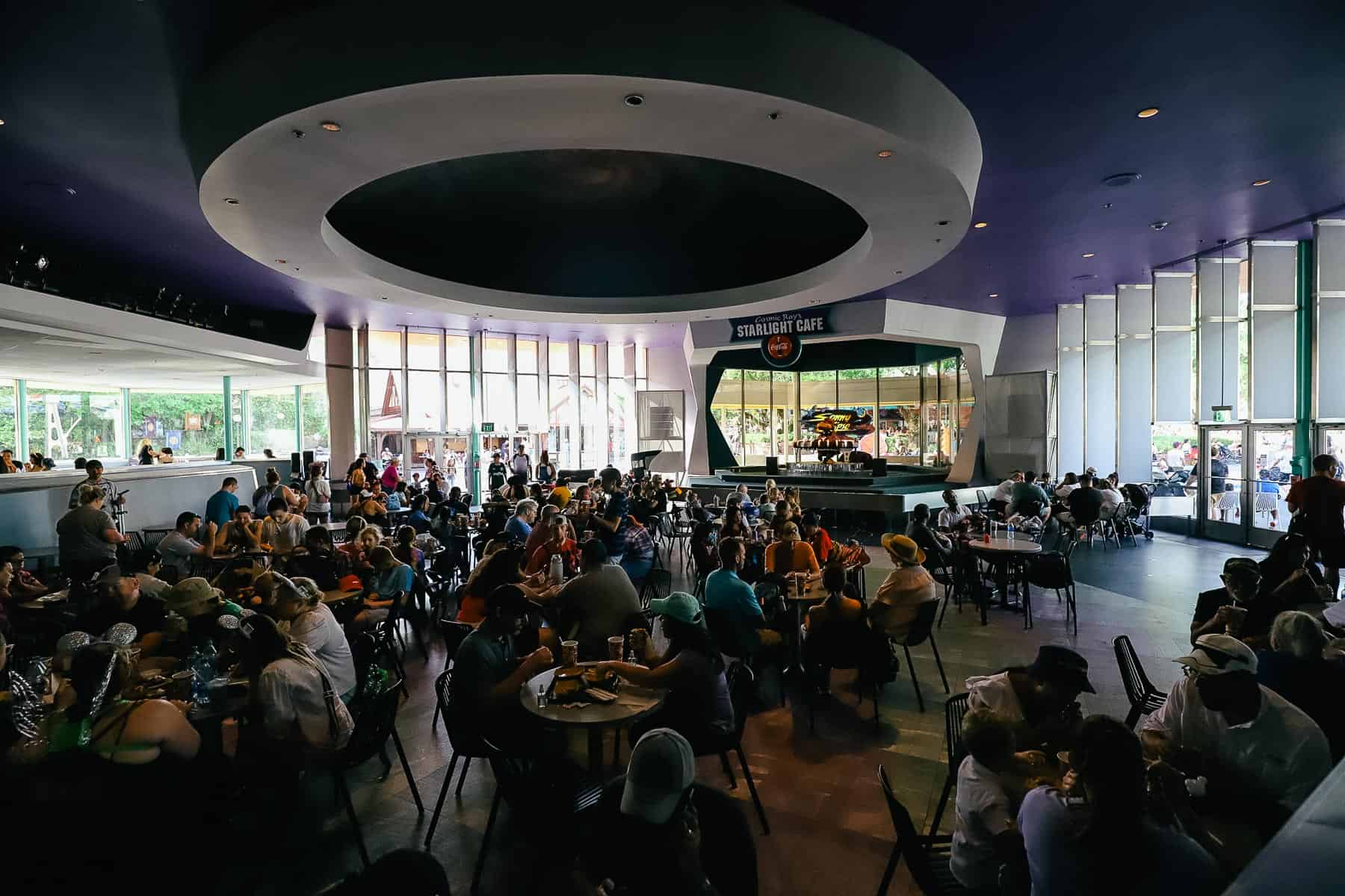 guests dining in Tomorrowland 