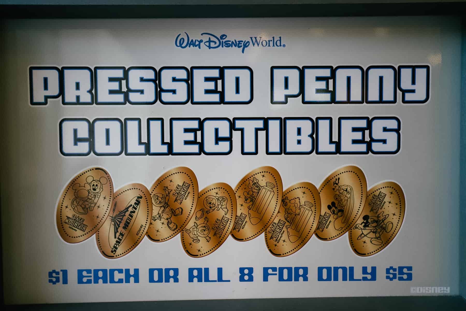 pressed pennies in Tomorrowland 