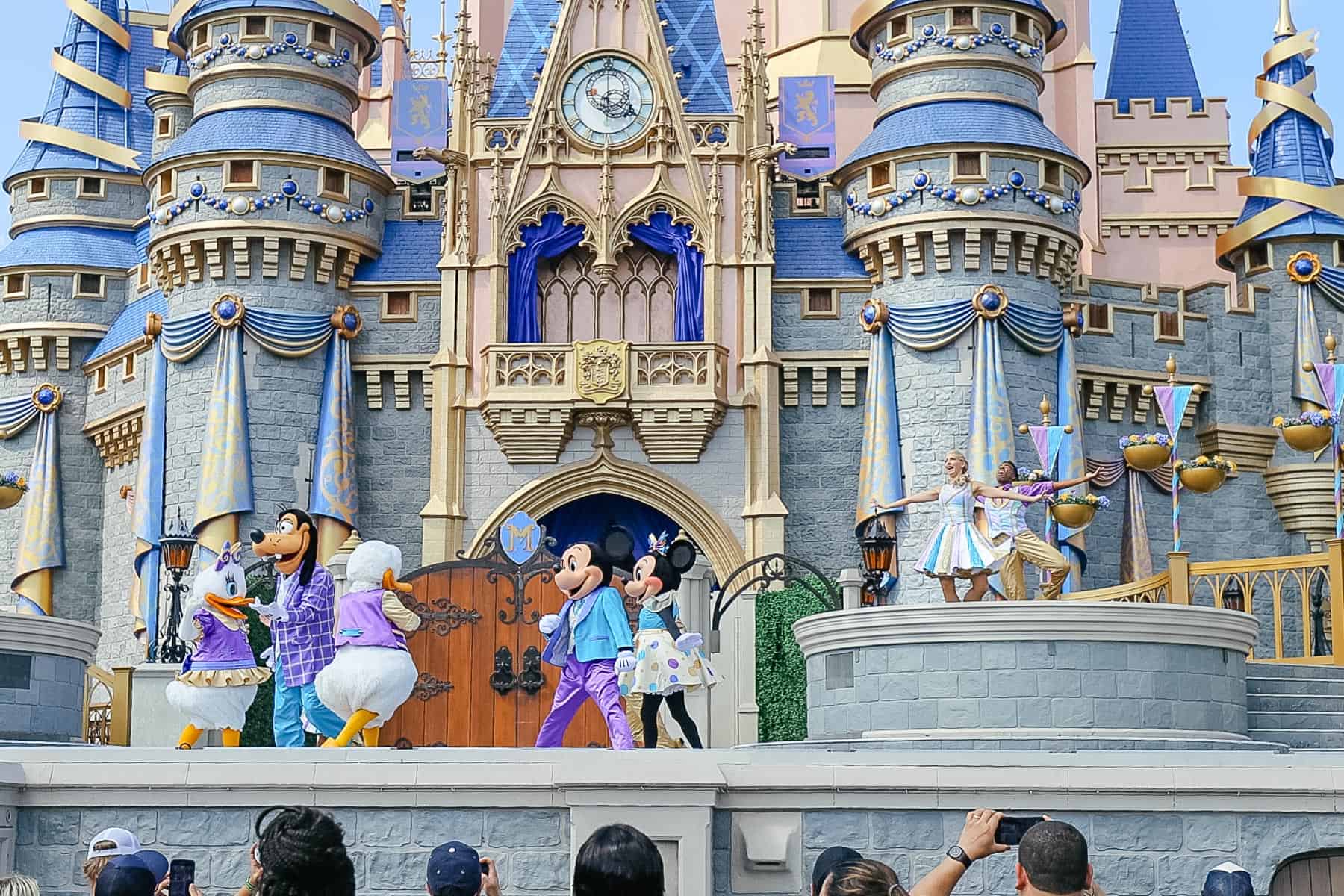 castle stage show at the end of Main Street USA 