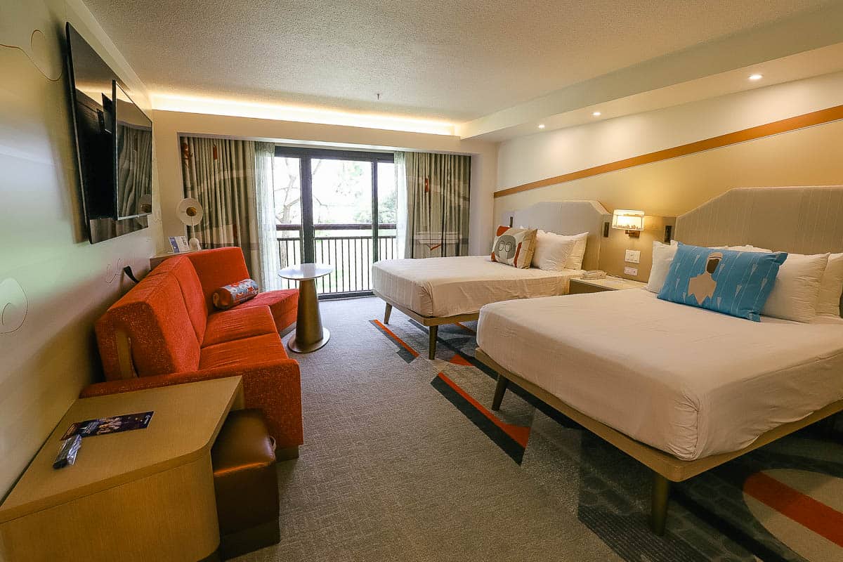 the layout of a room at Disney's Contemporary Resort 