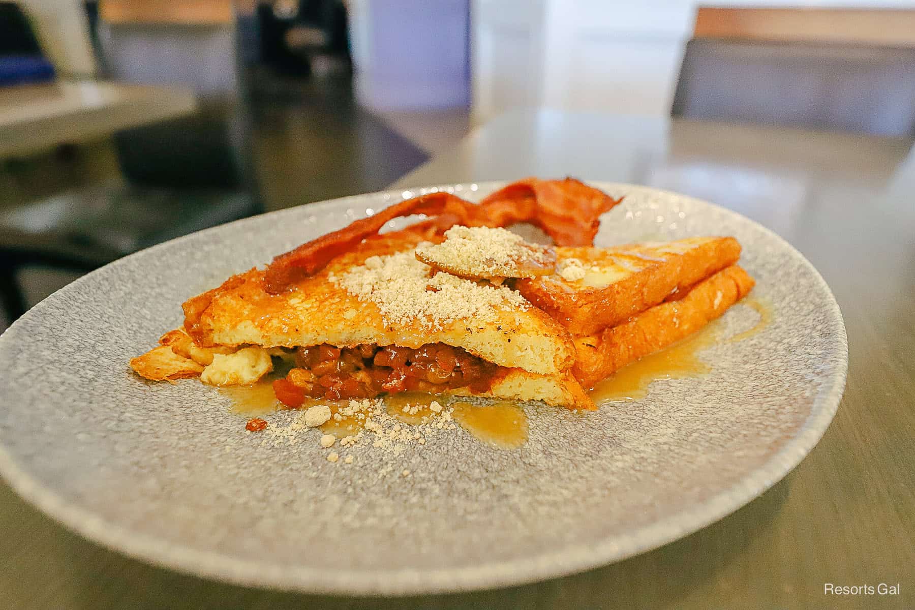 French Toast dish with apples at Ale and Compass Breakfast 