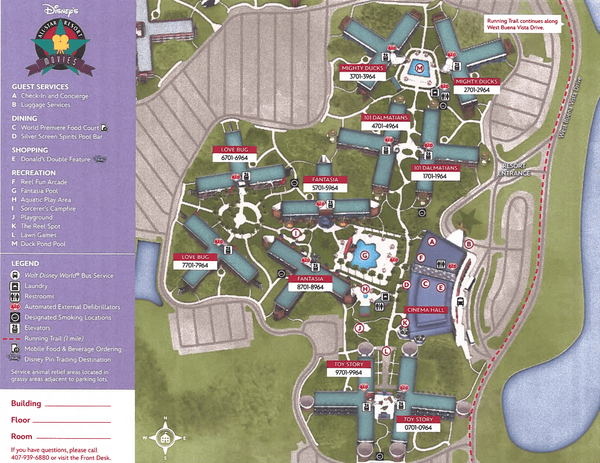 Disney's All-Star Movies Resort Map 