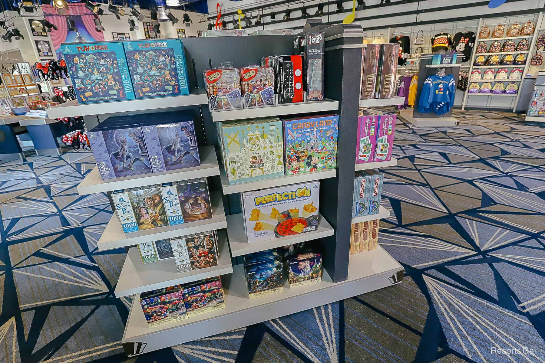 a display with puzzles and games in the All-Star Music gift shop 