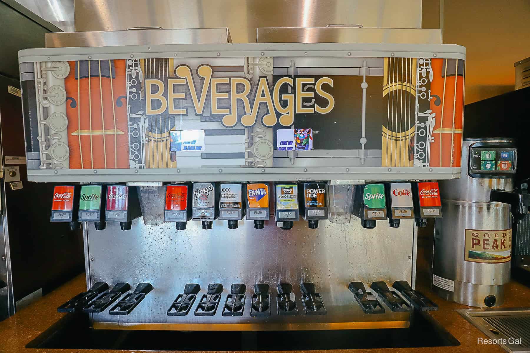 beverage refill station at Disney's All-Star Music Resort 